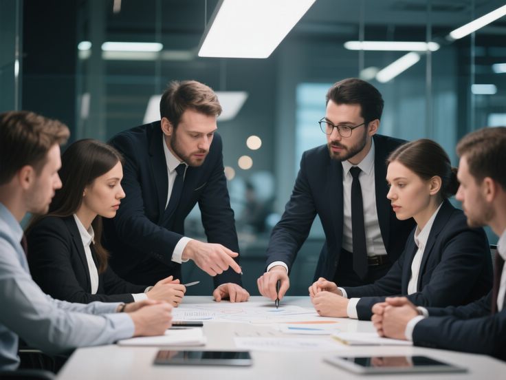 Equipa de liderança em reunião executiva